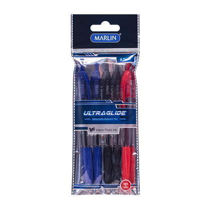 Marlin Pen 5Pc Ultraglide Assorted  Retractable