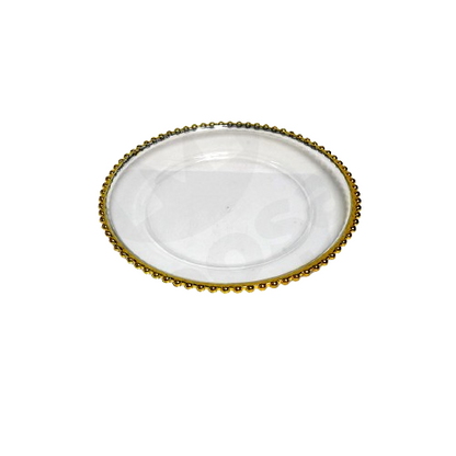 Underplate 32Cm Round Clear Beaded Rim