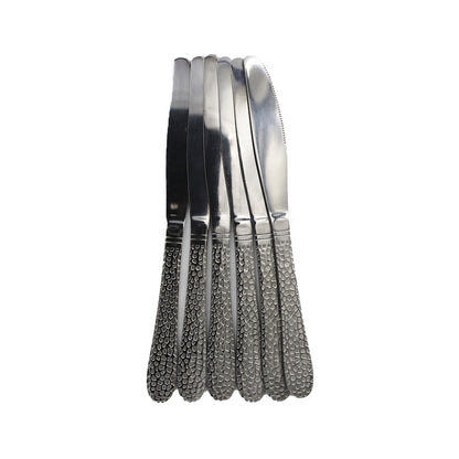 Knife 6Pc Stainless Steel  Dotted Embossed