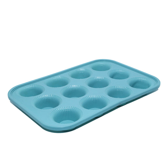 Bakeware Muffin Pan 12Pc Ribbed Silicone