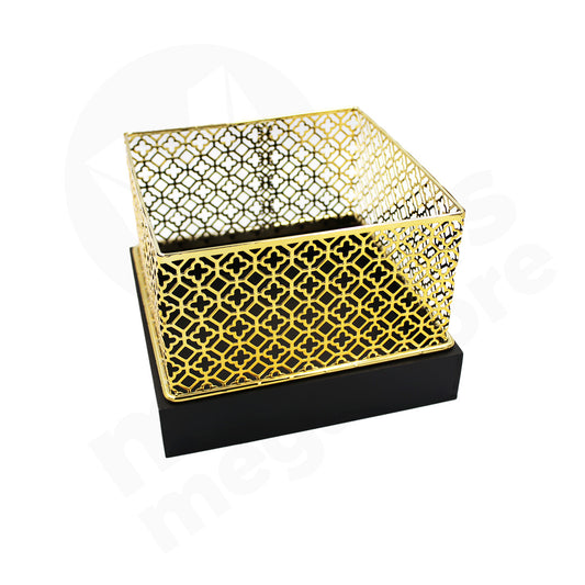 Storage Container 18X18X10Cm Gold/Baclk Base