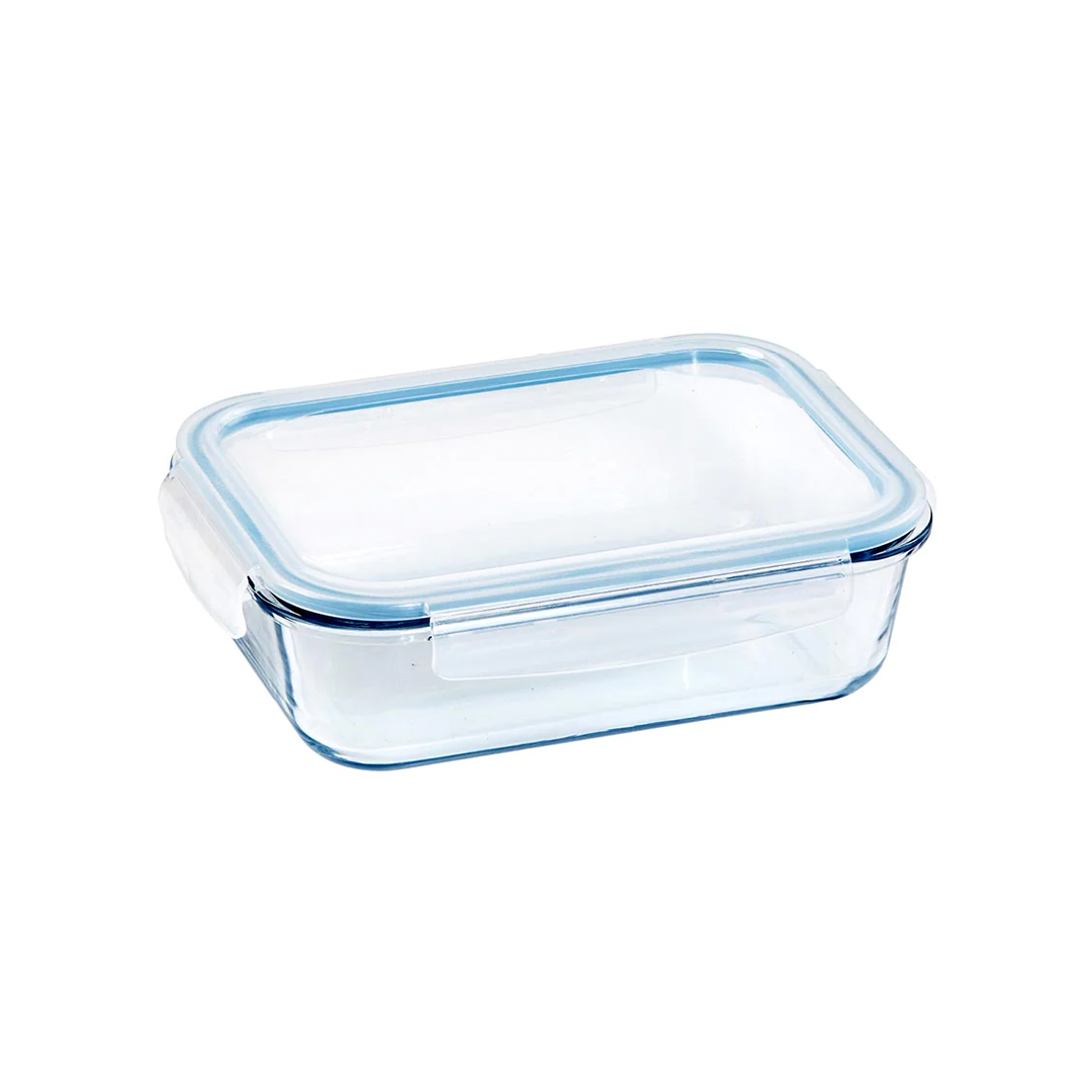 Food Saver 640Ml 17X13X5 4Side Lock Glass /Pl Lid