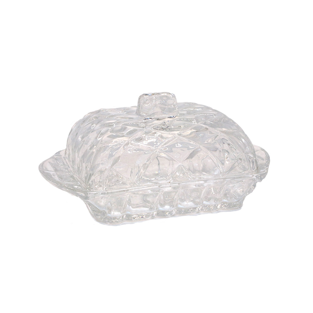 Butter Dish 12X10Cm Glass Embossed Larmartur