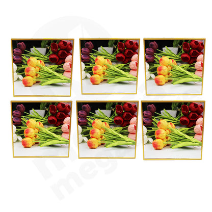 Mirror 6Pc 20Cm Sqr Gold Frame