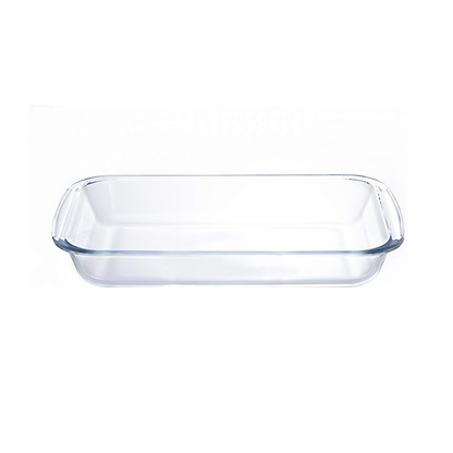 Baking Tray 1L Clear Glass Borosilicate Red Cherry