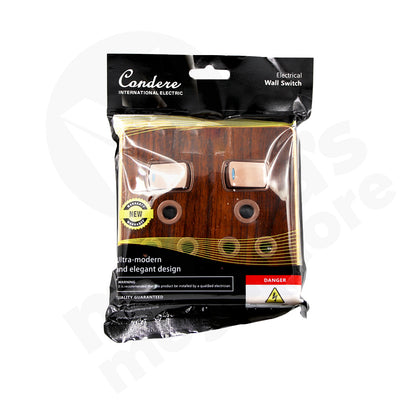 Wall Socket 4X4  Dbl Wooden Condere