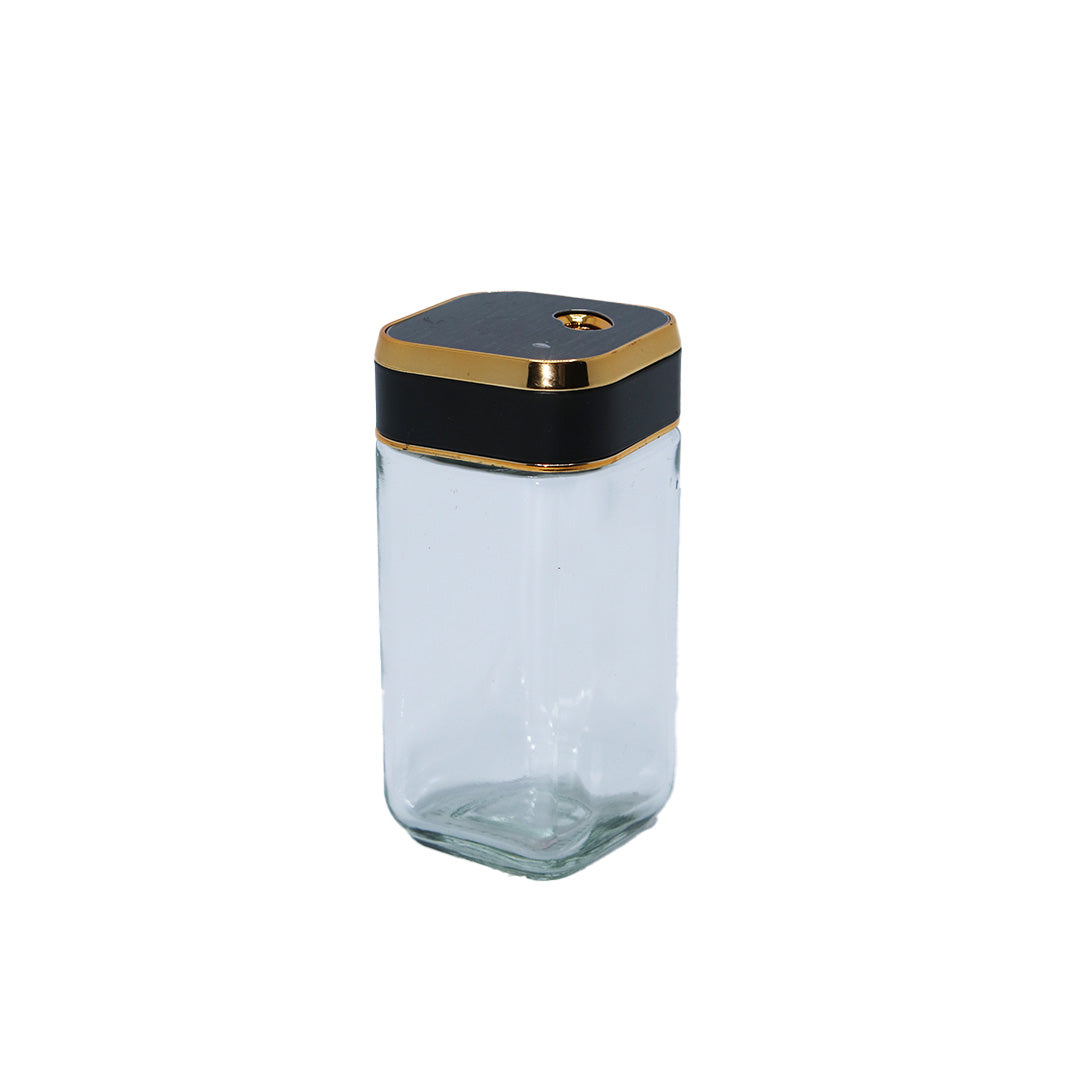 Spice Bottle 10X5Cm Square  Loose Clear Silver Lid