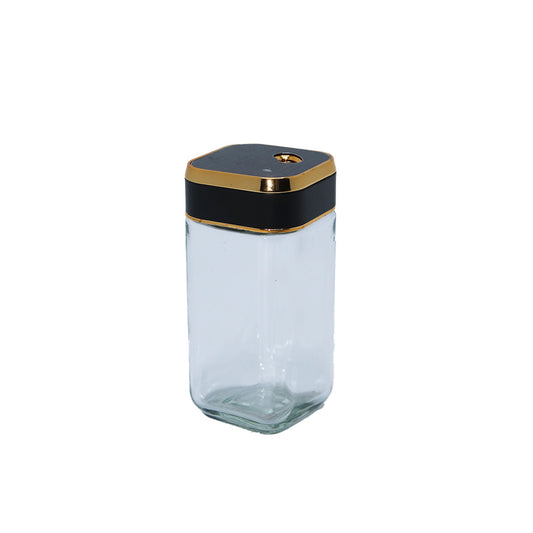 Spice Bottle 10X5Cm Square  Loose Clear Silver Lid