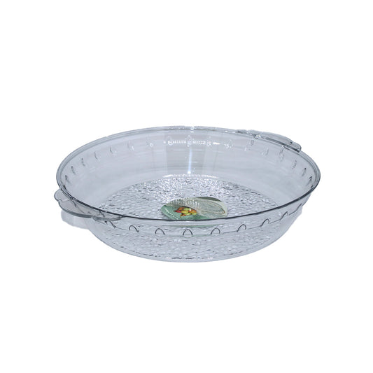 Fruit Bowl 25Cm Round Clear Embossed  Plastic