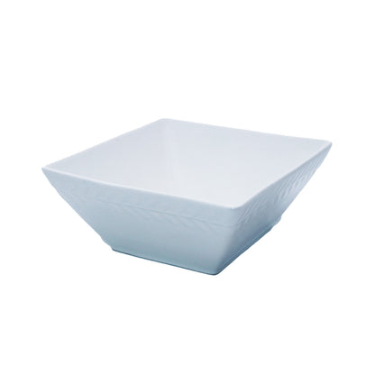 Bowl 15X6.5Cm Square White Embossed