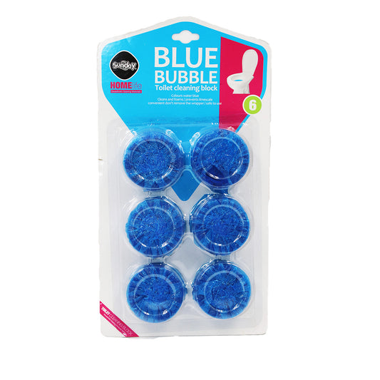 Toilet Cleaner 6Pc Blue Bubble Plain Carded