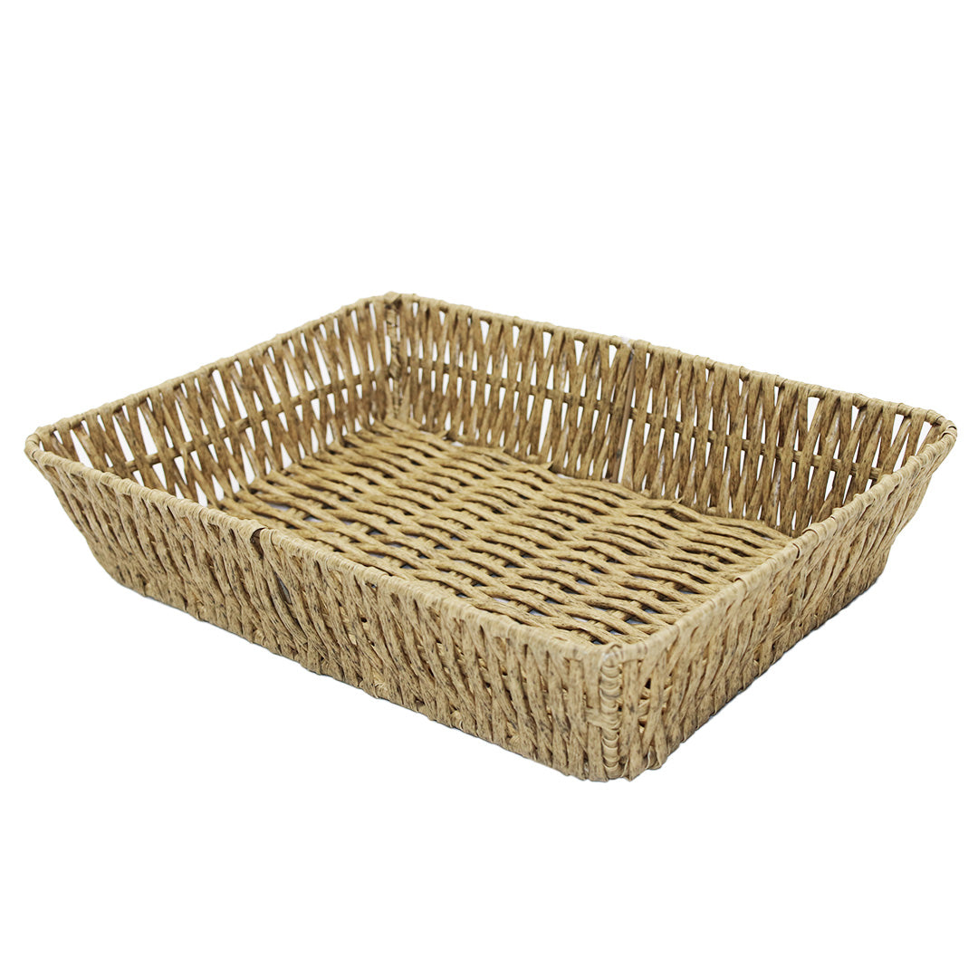 Basket 36X26Cm Rectangle  Metal/Straw