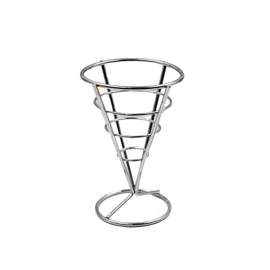 Chips Holder Cone Shape 15X10Cm Chrome