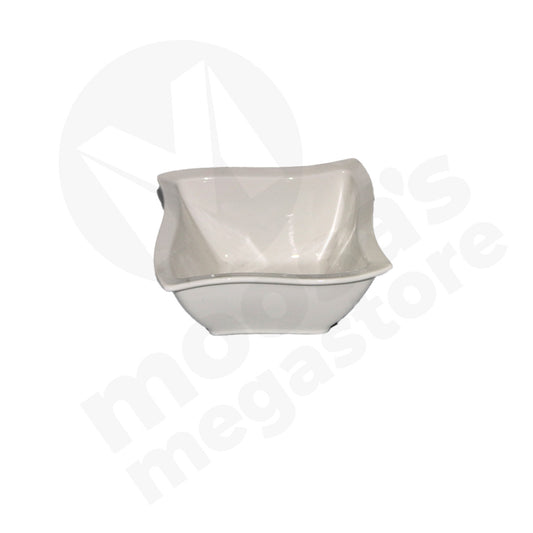 Bowl 14.5X7Cm Square White Deep Pointed Edges