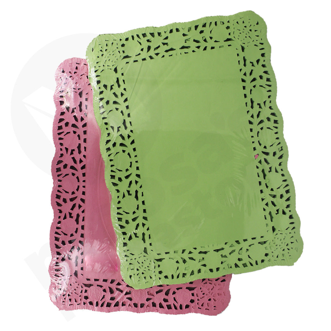 Doilies 100Pc 34X25Cm Rectangle  Assorted Colours