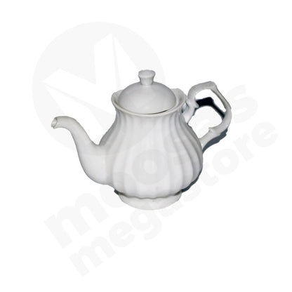 Tea Pot 15X7Cm White  Embossed