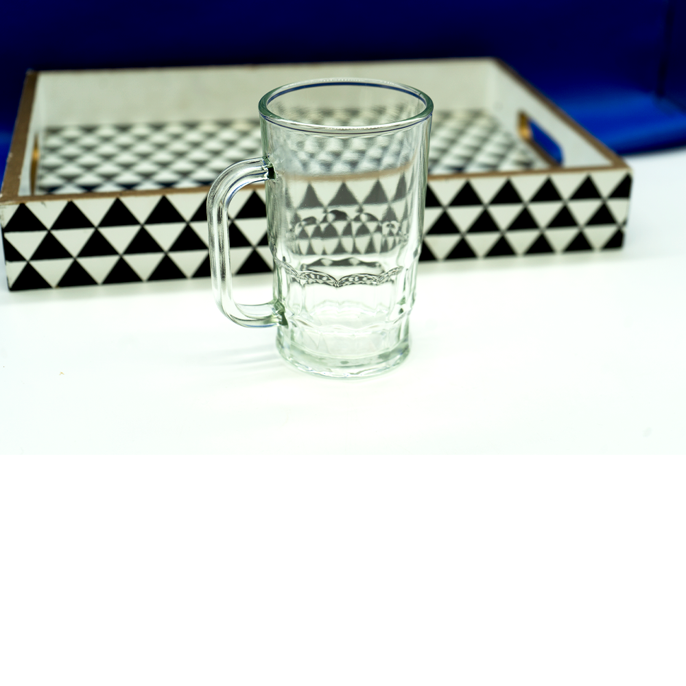 Beer Mug 12X7.5Cm 300Ml Clear Embossed Glass