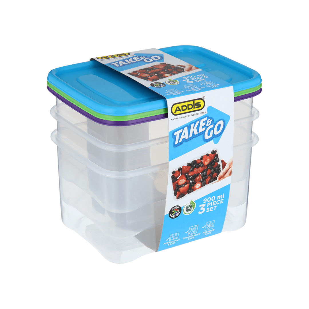 Addis Container 3Pc 900Ml Fresh & Go