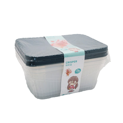 Container 3Pc 25X9X14Cm Rectangle  Crisper