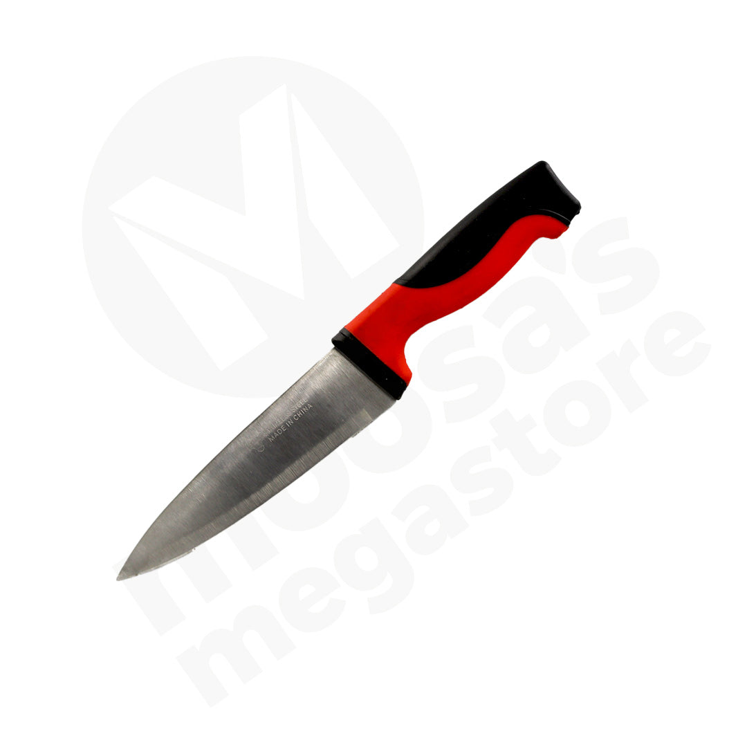 Butcher Knife 6  Black/Red Handle Oax