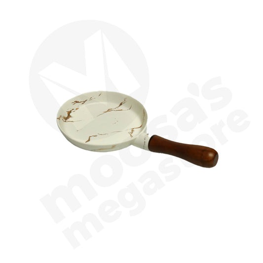 Platter 15Cm Round Wdn Handle Marble Look