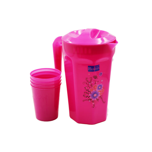 Jug & Tumbler  5Pc 19X12Cm Round  Printed