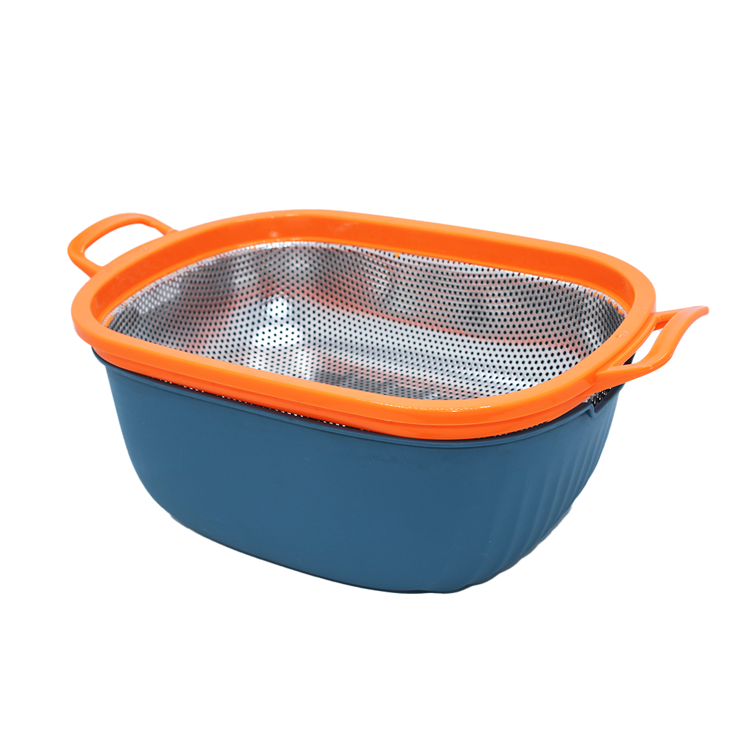 Basin With Strainer 33X25Cm Plastic