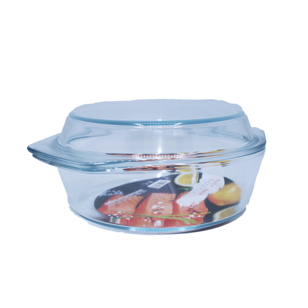 Casserole 1.4L Round Clear Glass Fenix