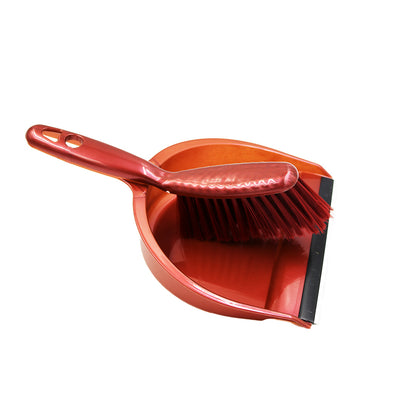 Dustpan & Brush Set 2Pc 22Cm Rubber Tip Budget