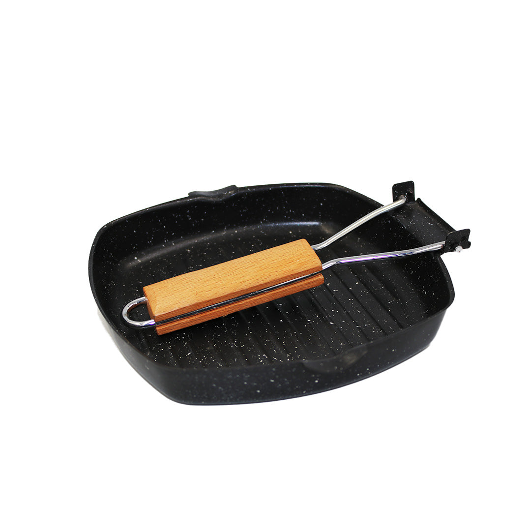 Grill Pan 20Cm Square Non Stick  Folding Handle