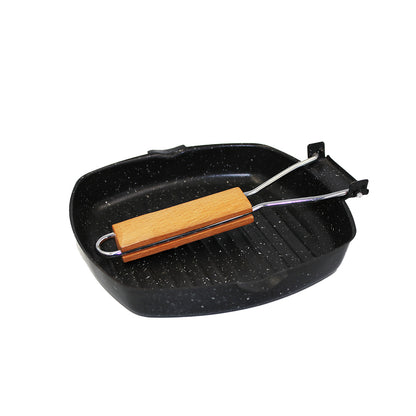 Grill Pan 20Cm Square Non Stick  Folding Handle