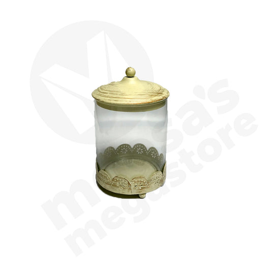 Candy Jar 15X12Cm Metal/Glass Footed