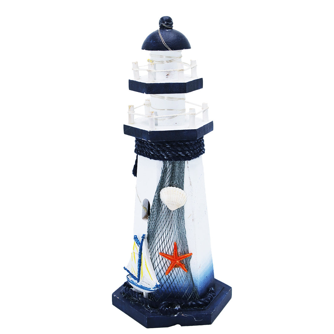 Light House Light Up 27Cm Wooden