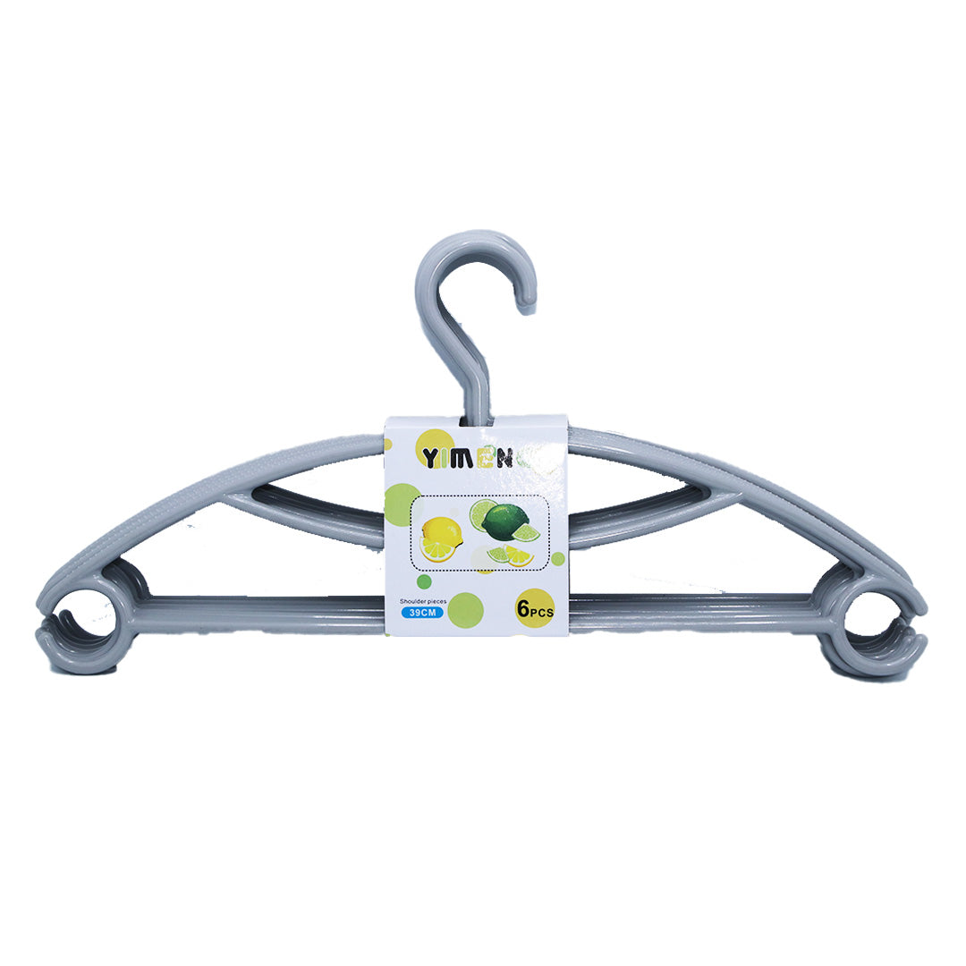 Hanger 6Pc Adult Plastic Yimeng