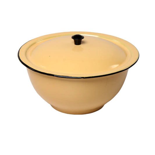 Footed Bowl 16Cm With Lid Enamel