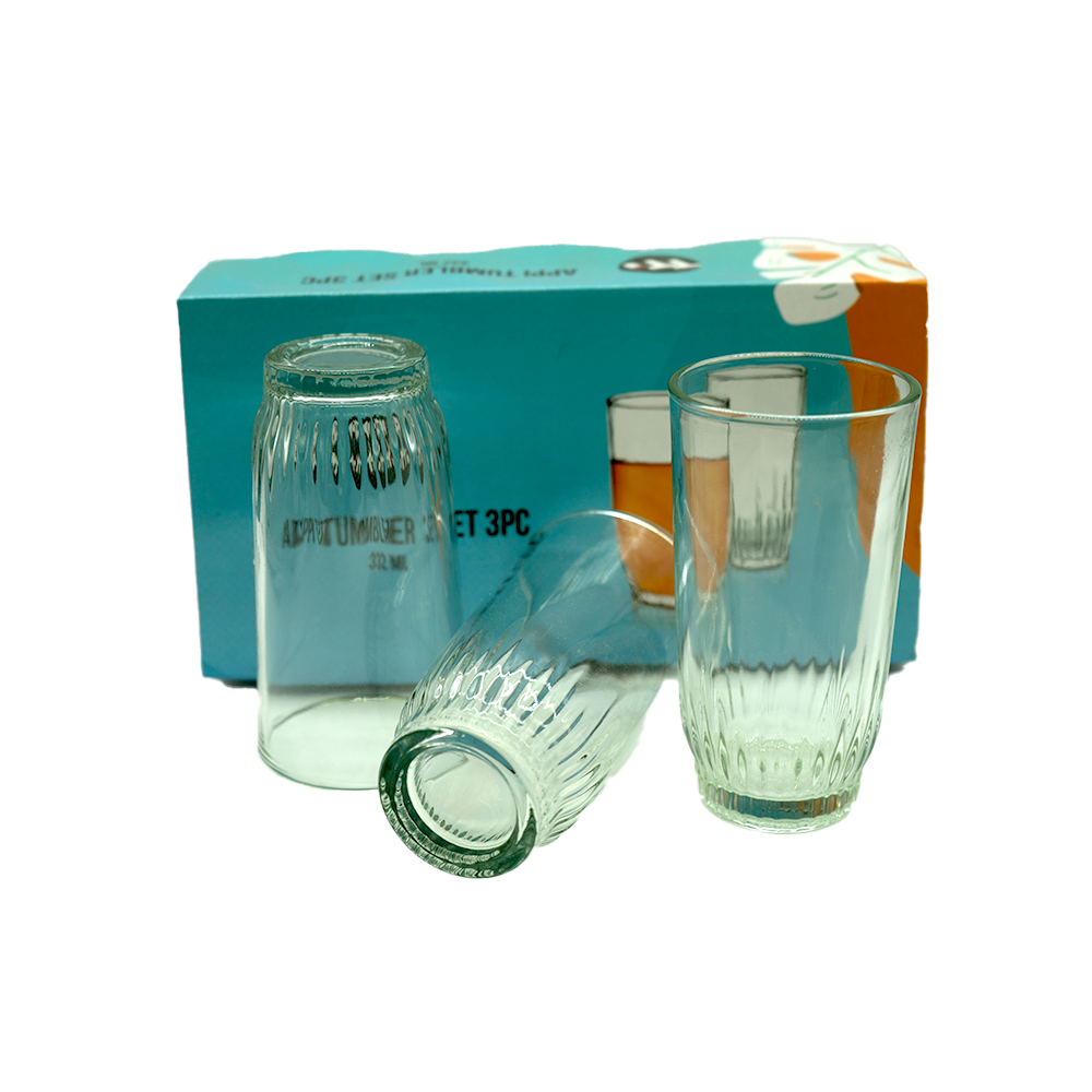 Tumbler 3Pc 332Ml Clear Glass Appi