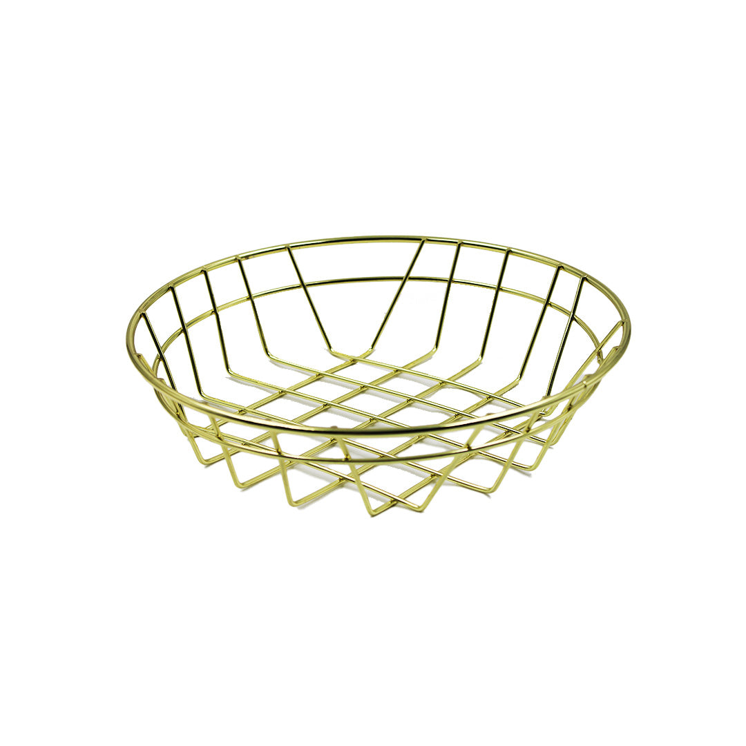 Basket 20Cm Round Gold