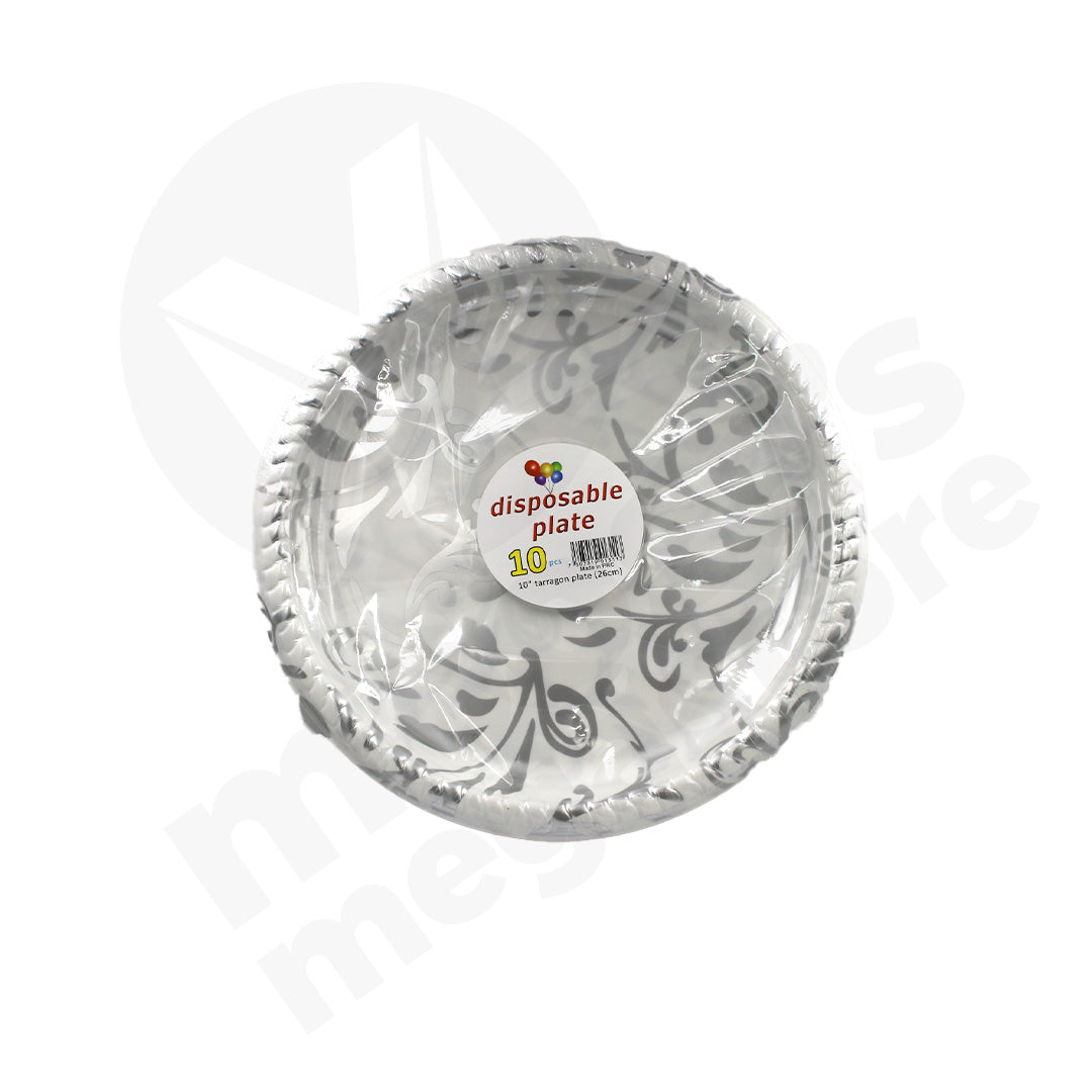 Plate 10Pc 26Cm Round Plastic Deco