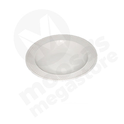 Soup Plate 21Cm White Embossed