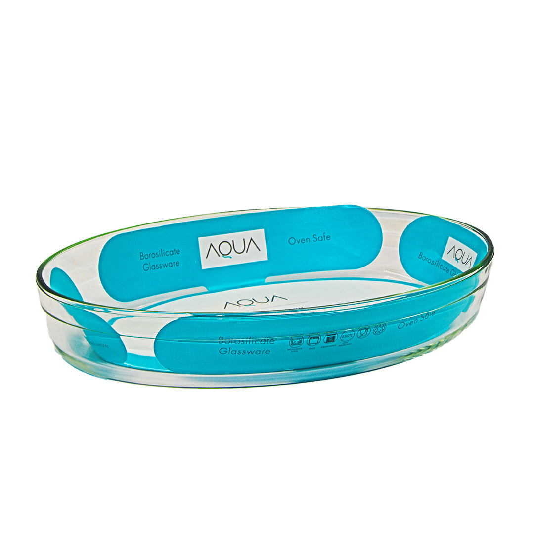 Aqua Baking Tray Oval No Lid 3L/8  Borosilicate