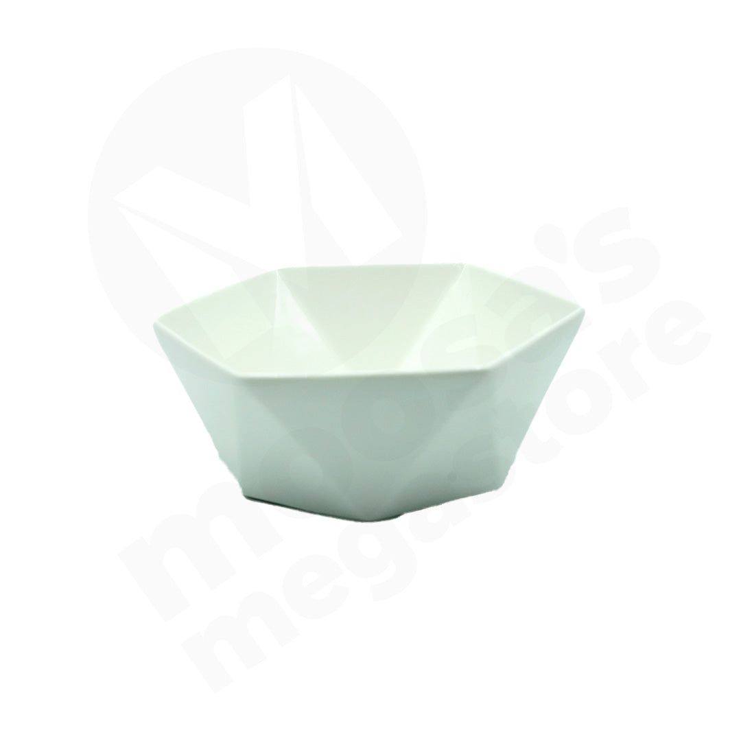 Bowl 18Cm White Deep Octagonal Shape