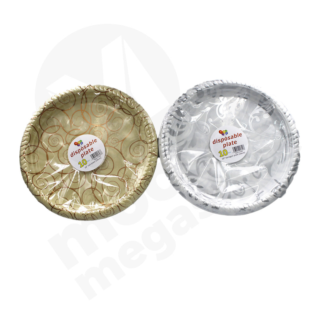 Plate 10Pc 26Cm Round Plastic Deco