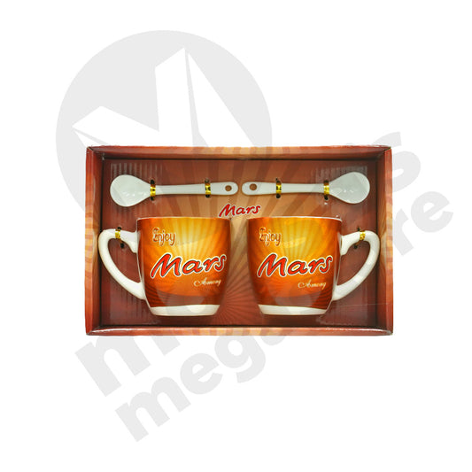 Mug 2Pc With Spoon Printed Assorted