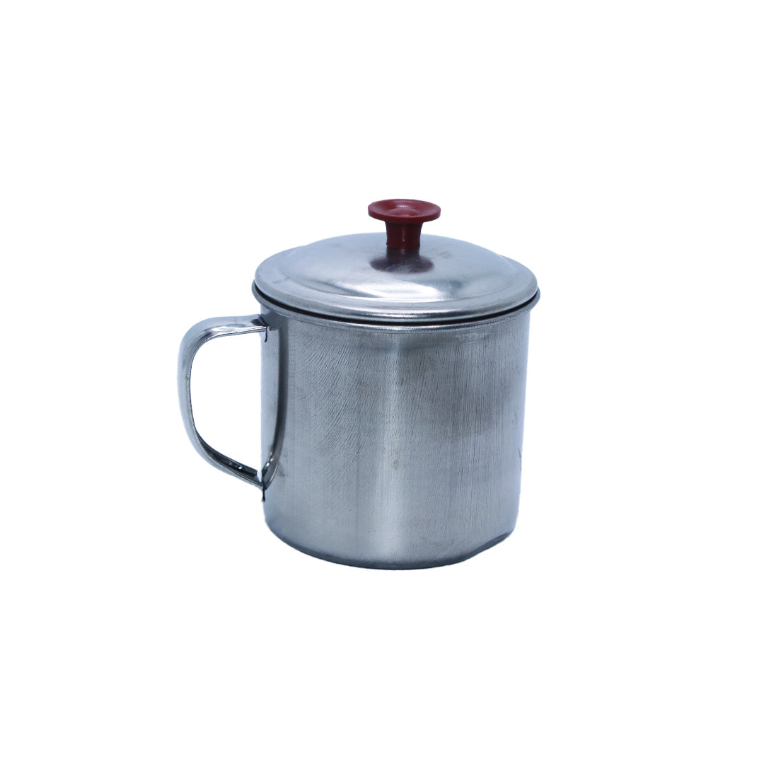 Mug 7.5X8Cm With Lid Stainless Steel