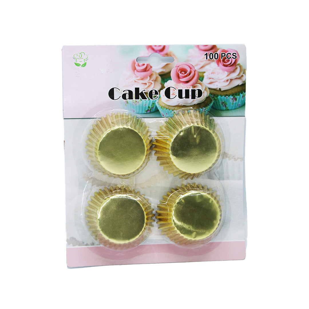 Cake Cups 100Pc Metalic Plain Carded