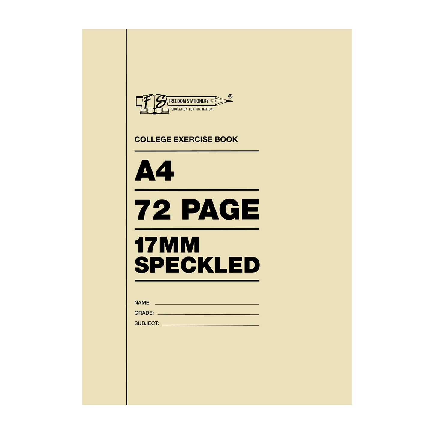 College Excercise Book 72Pg A4 17Mm Speckled Line