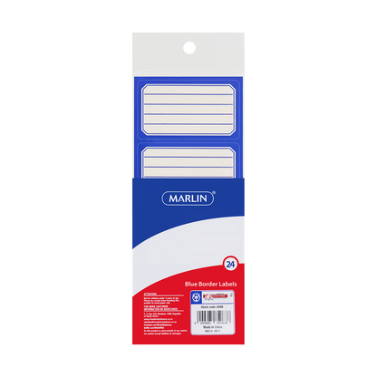 Marlin Label 24Pc Blue Border