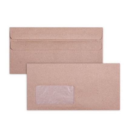 Envelopes 25Pc 110X220Mm Self Seal Brown Window