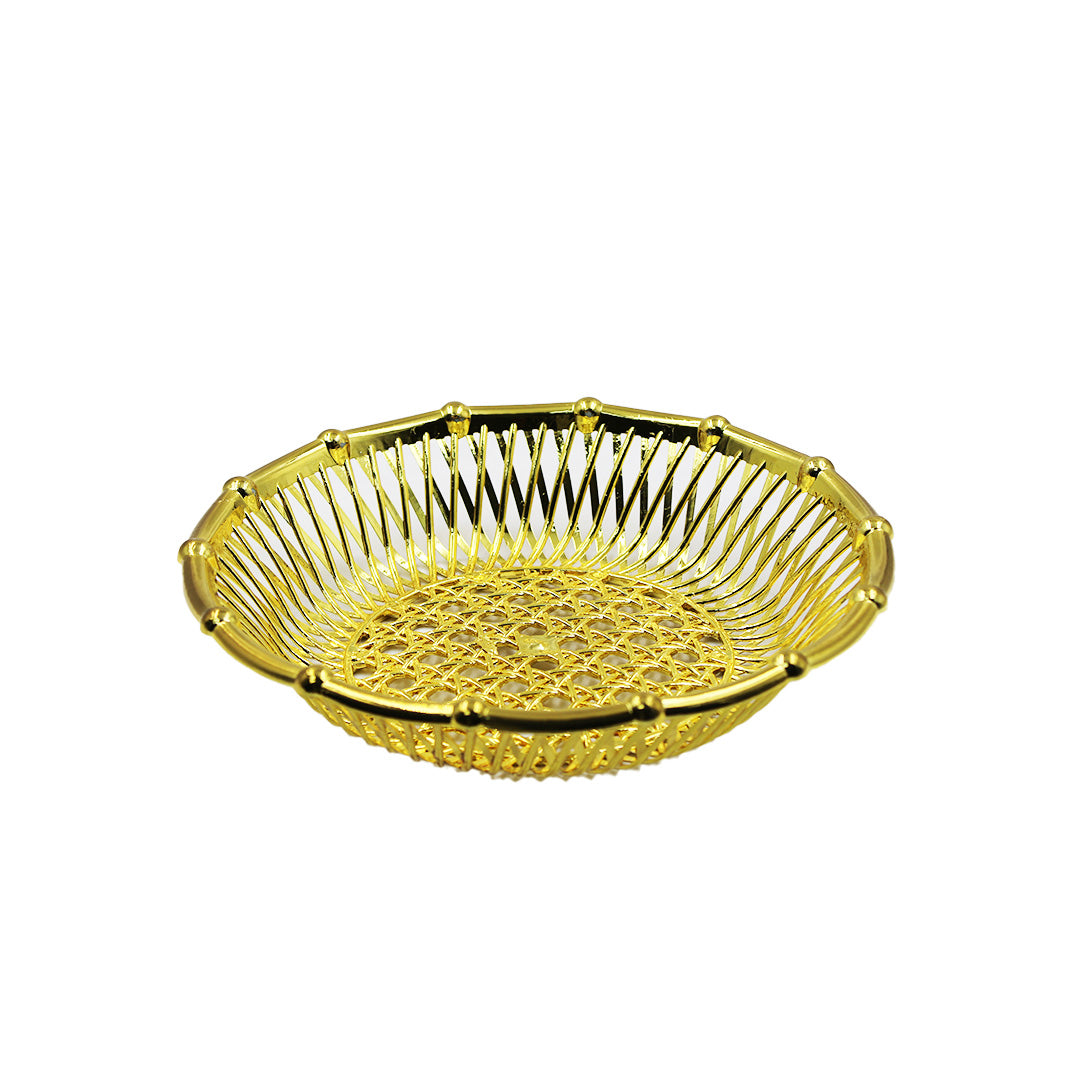 Fruit Basket 22Cm Round Silver/Gold