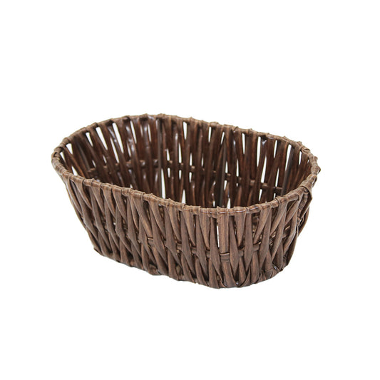 Basket 21X12Cm Oval Metal/Straw